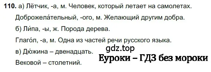 Решение 3. номер 110 (страница 54) гдз по русскому языку 6 класс Баранов, Ладыженская, учебник 1 часть