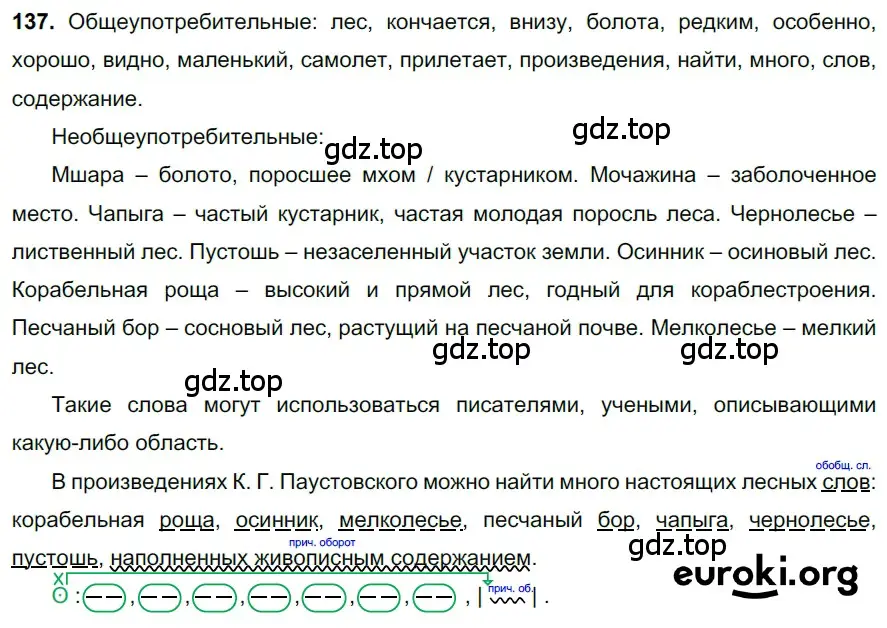 Решение 3. номер 137 (страница 65) гдз по русскому языку 6 класс Баранов, Ладыженская, учебник 1 часть