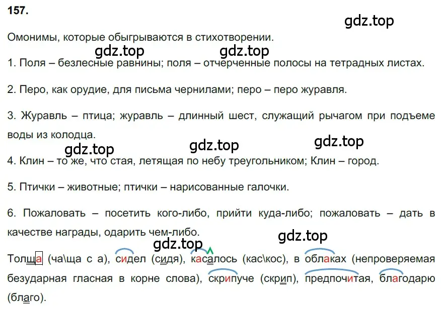 Решение 3. номер 157 (страница 75) гдз по русскому языку 6 класс Баранов, Ладыженская, учебник 1 часть