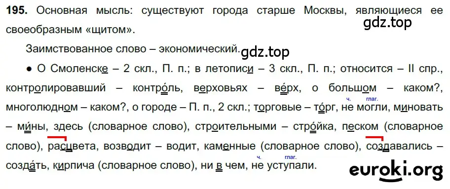 Решение 3. номер 195 (страница 96) гдз по русскому языку 6 класс Баранов, Ладыженская, учебник 1 часть