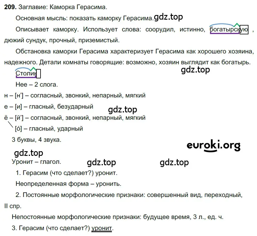 Решение 3. номер 209 (страница 103) гдз по русскому языку 6 класс Баранов, Ладыженская, учебник 1 часть