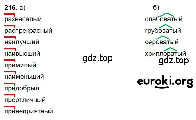 Решение 3. номер 216 (страница 108) гдз по русскому языку 6 класс Баранов, Ладыженская, учебник 1 часть