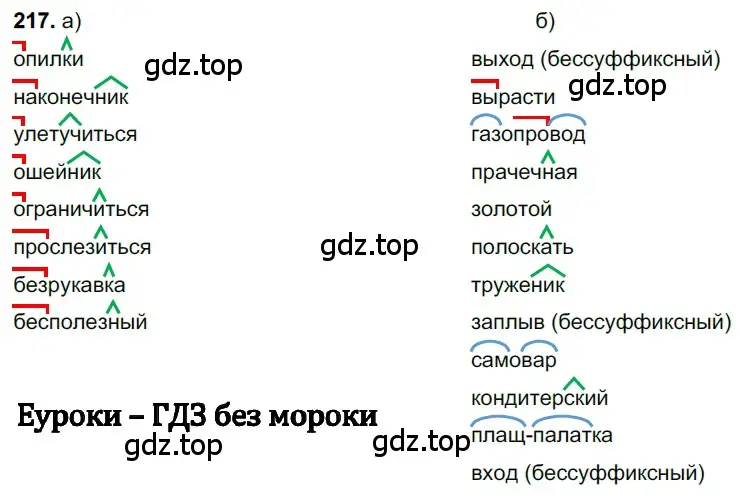 Решение 3. номер 217 (страница 108) гдз по русскому языку 6 класс Баранов, Ладыженская, учебник 1 часть