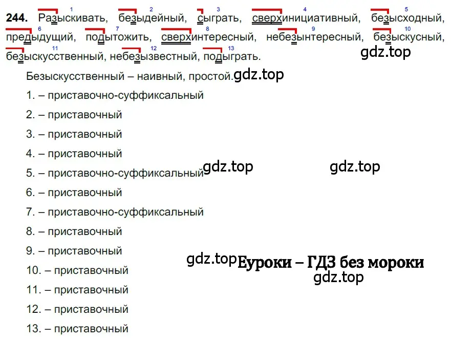 Решение 3. номер 244 (страница 120) гдз по русскому языку 6 класс Баранов, Ладыженская, учебник 1 часть