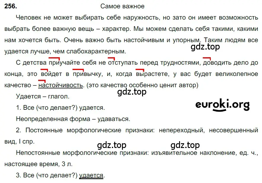 Решение 3. номер 256 (страница 125) гдз по русскому языку 6 класс Баранов, Ладыженская, учебник 1 часть