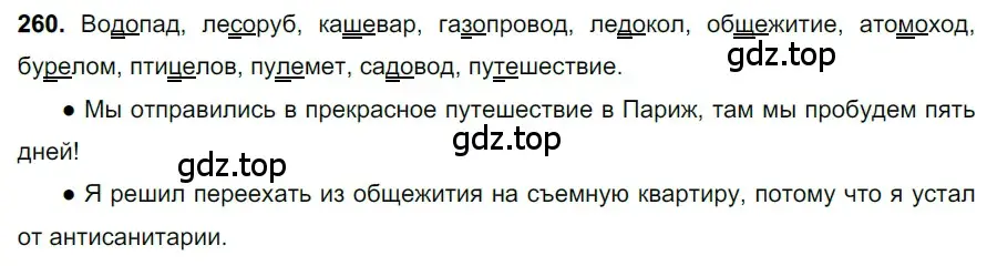 Решение 3. номер 260 (страница 128) гдз по русскому языку 6 класс Баранов, Ладыженская, учебник 1 часть