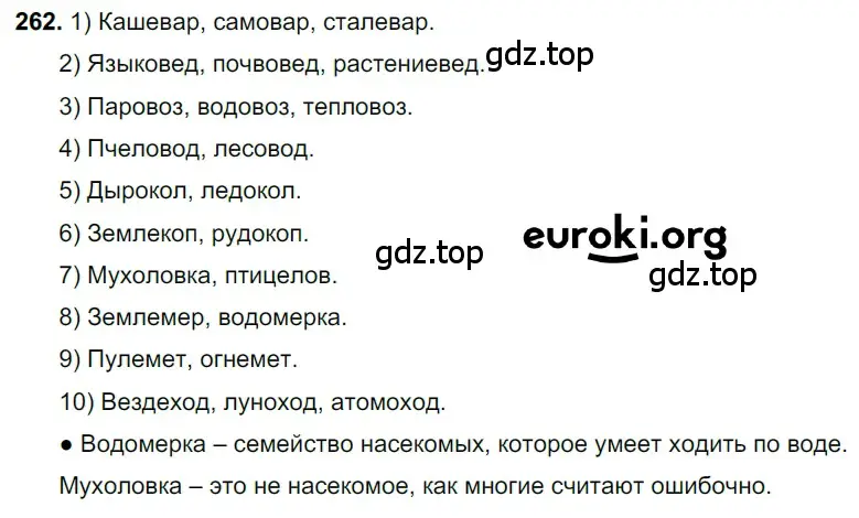 Решение 3. номер 262 (страница 128) гдз по русскому языку 6 класс Баранов, Ладыженская, учебник 1 часть