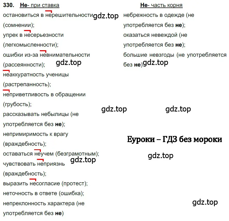 Решение 3. номер 330 (страница 155) гдз по русскому языку 6 класс Баранов, Ладыженская, учебник 1 часть