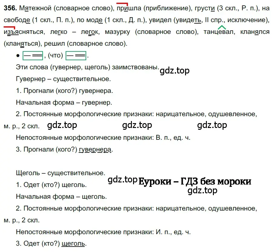 Решение 3. номер 356 (страница 164) гдз по русскому языку 6 класс Баранов, Ладыженская, учебник 1 часть