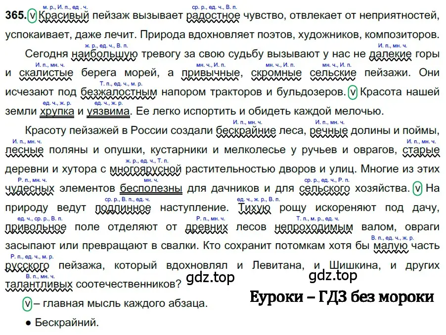 Решение 3. номер 365 (страница 5) гдз по русскому языку 6 класс Баранов, Ладыженская, учебник 2 часть