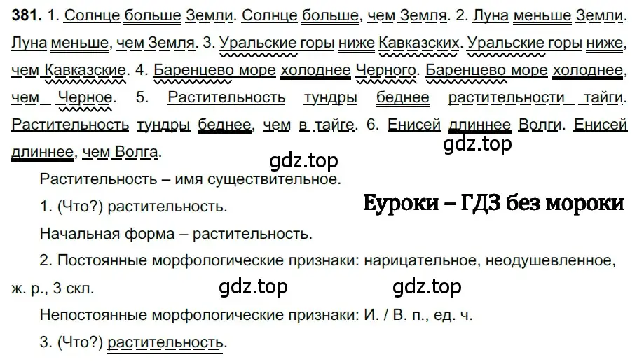 Решение 3. номер 381 (страница 13) гдз по русскому языку 6 класс Баранов, Ладыженская, учебник 2 часть