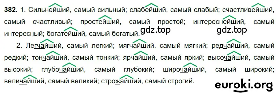 Решение 3. номер 382 (страница 14) гдз по русскому языку 6 класс Баранов, Ладыженская, учебник 2 часть