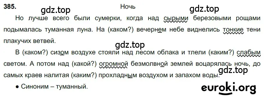 Решение 3. номер 385 (страница 16) гдз по русскому языку 6 класс Баранов, Ладыженская, учебник 2 часть