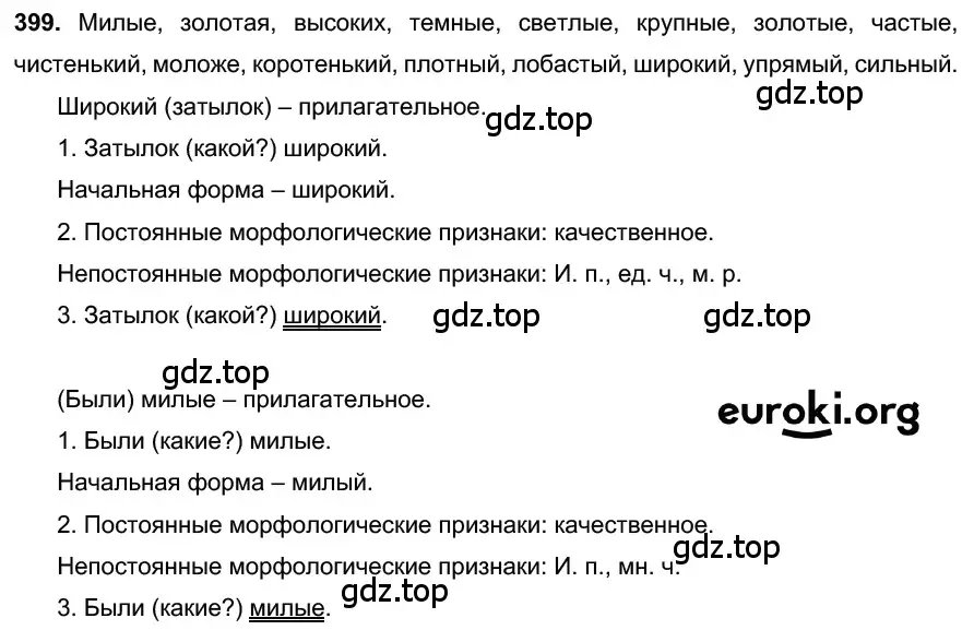 Решение 3. номер 399 (страница 24) гдз по русскому языку 6 класс Баранов, Ладыженская, учебник 2 часть