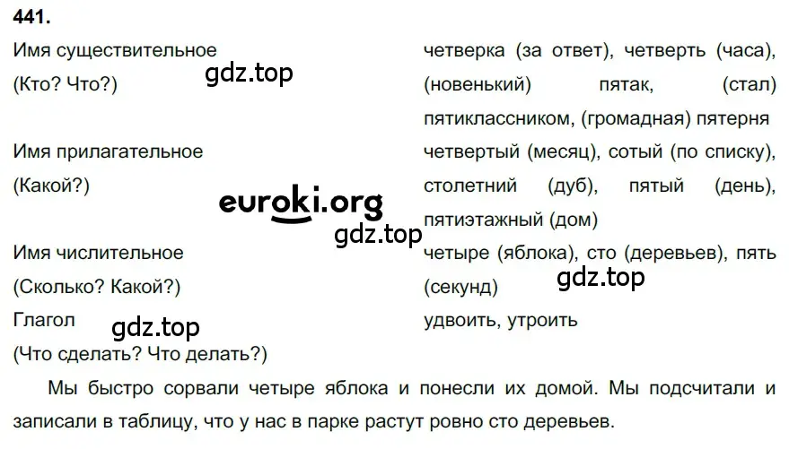 Решение 3. номер 441 (страница 45) гдз по русскому языку 6 класс Баранов, Ладыженская, учебник 2 часть