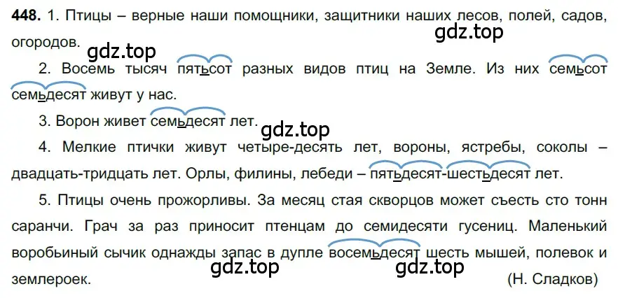 Решение 3. номер 448 (страница 49) гдз по русскому языку 6 класс Баранов, Ладыженская, учебник 2 часть