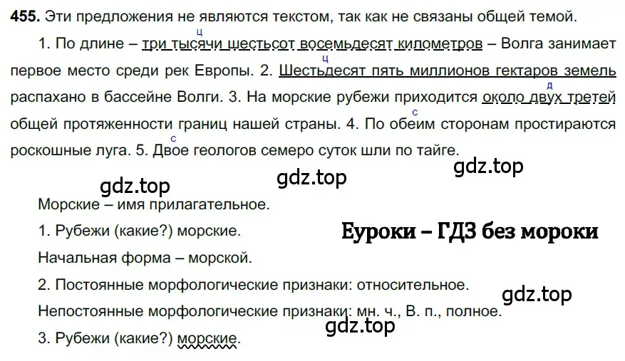 Решение 3. номер 455 (страница 52) гдз по русскому языку 6 класс Баранов, Ладыженская, учебник 2 часть