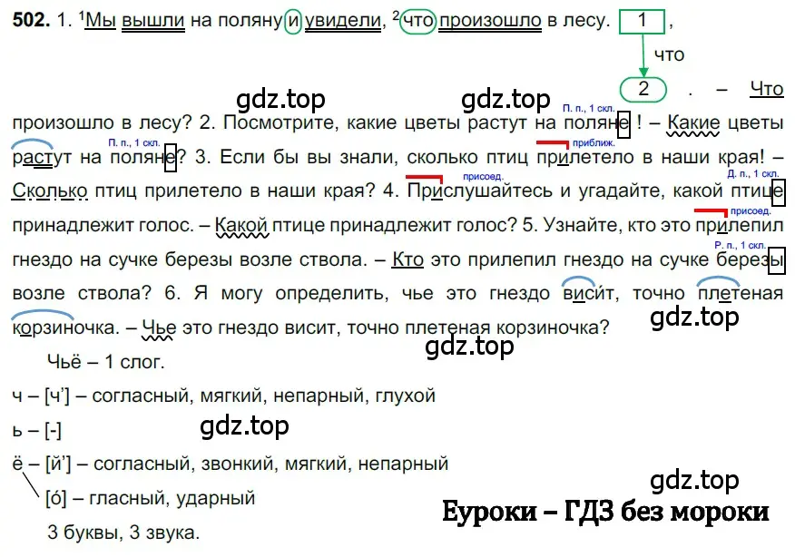 Решение 3. номер 502 (страница 77) гдз по русскому языку 6 класс Баранов, Ладыженская, учебник 2 часть