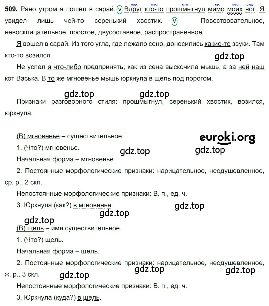 Решение 3. номер 509 (страница 81) гдз по русскому языку 6 класс Баранов, Ладыженская, учебник 2 часть