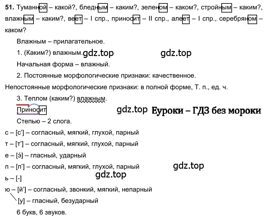 Решение 3. номер 51 (страница 25) гдз по русскому языку 6 класс Баранов, Ладыженская, учебник 1 часть