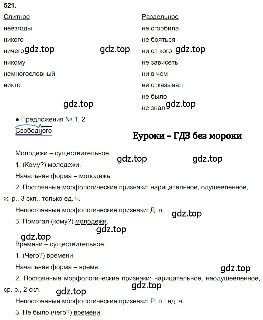 Решение 3. номер 521 (страница 86) гдз по русскому языку 6 класс Баранов, Ладыженская, учебник 2 часть