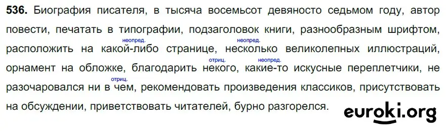 Решение 3. номер 536 (страница 94) гдз по русскому языку 6 класс Баранов, Ладыженская, учебник 2 часть