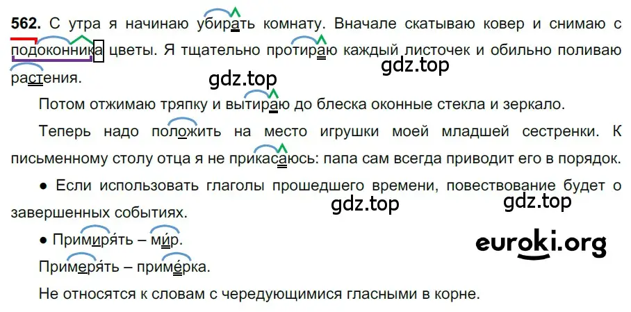 Решение 3. номер 562 (страница 106) гдз по русскому языку 6 класс Баранов, Ладыженская, учебник 2 часть