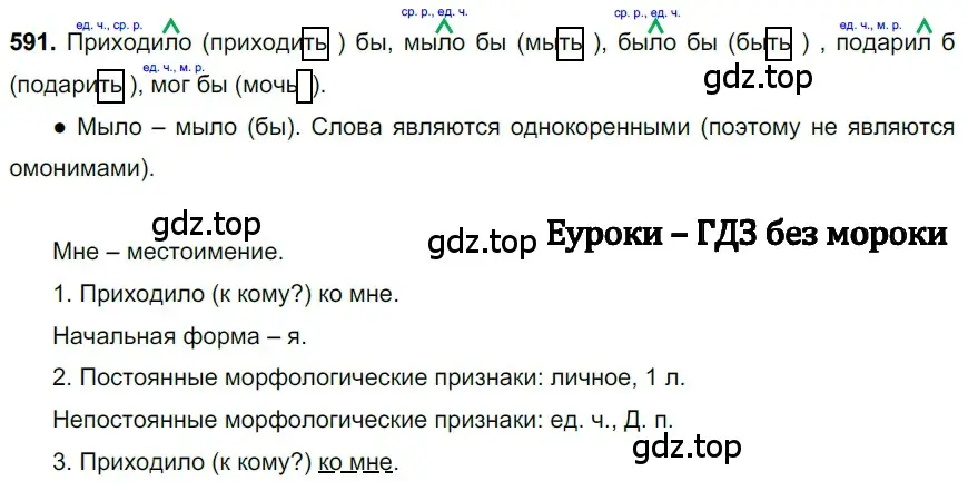 Решение 3. номер 591 (страница 122) гдз по русскому языку 6 класс Баранов, Ладыженская, учебник 2 часть