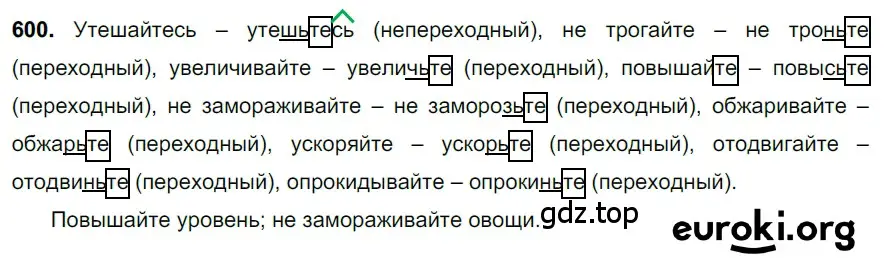 Решение 3. номер 600 (страница 128) гдз по русскому языку 6 класс Баранов, Ладыженская, учебник 2 часть