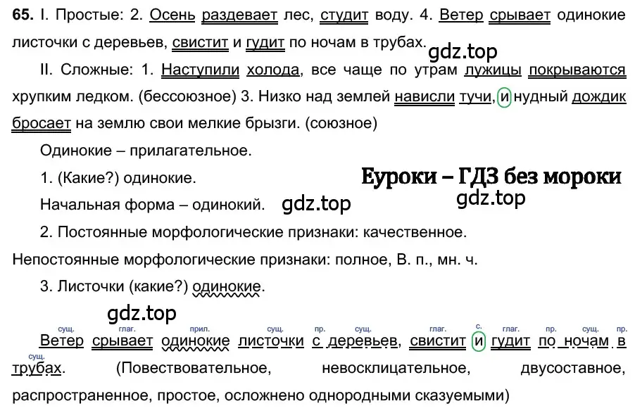 Решение 3. номер 65 (страница 31) гдз по русскому языку 6 класс Баранов, Ладыженская, учебник 1 часть