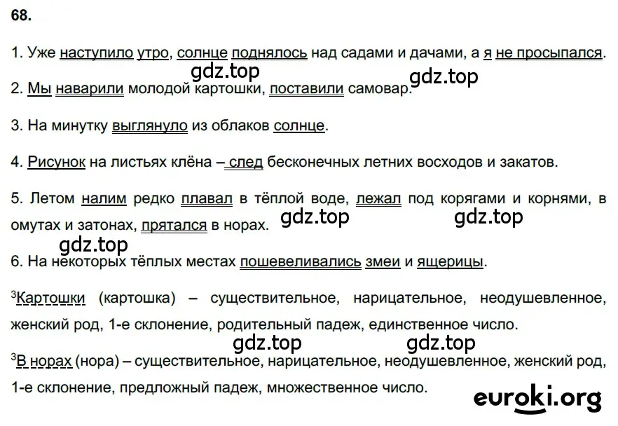 Решение 3. номер 68 (страница 33) гдз по русскому языку 6 класс Баранов, Ладыженская, учебник 1 часть