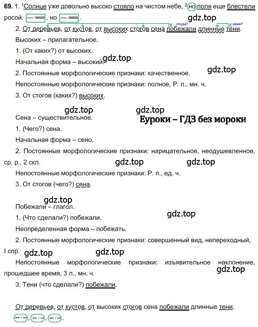 Решение 3. номер 69 (страница 33) гдз по русскому языку 6 класс Баранов, Ладыженская, учебник 1 часть