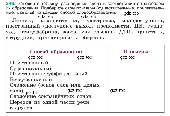 Условие номер 349 (страница 179) гдз по русскому языку 6 класс Баранов, Ладыженская, учебник 1 часть