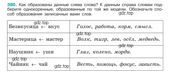 Условие номер 380 (страница 192) гдз по русскому языку 6 класс Баранов, Ладыженская, учебник 1 часть