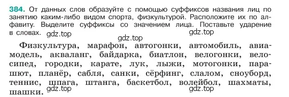 Условие номер 384 (страница 193) гдз по русскому языку 6 класс Баранов, Ладыженская, учебник 1 часть