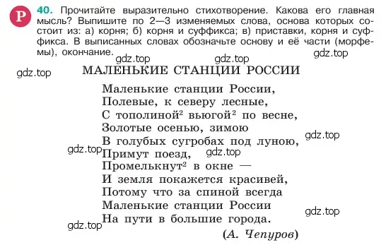 Условие номер 40 (страница 20) гдз по русскому языку 6 класс Баранов, Ладыженская, учебник 1 часть