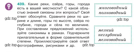 Условие номер 439 (страница 20) гдз по русскому языку 6 класс Баранов, Ладыженская, учебник 2 часть