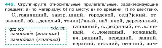 Условие номер 446 (страница 24) гдз по русскому языку 6 класс Баранов, Ладыженская, учебник 2 часть