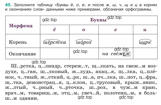 Условие номер 45 (страница 21) гдз по русскому языку 6 класс Баранов, Ладыженская, учебник 1 часть