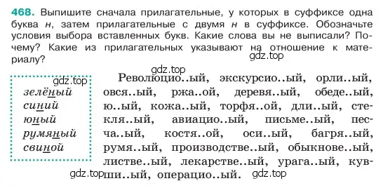 Условие номер 468 (страница 34) гдз по русскому языку 6 класс Баранов, Ладыженская, учебник 2 часть