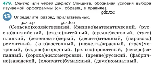 Условие номер 479 (страница 40) гдз по русскому языку 6 класс Баранов, Ладыженская, учебник 2 часть