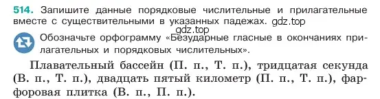 Условие номер 514 (страница 57) гдз по русскому языку 6 класс Баранов, Ладыженская, учебник 2 часть