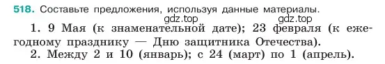 Условие номер 518 (страница 59) гдз по русскому языку 6 класс Баранов, Ладыженская, учебник 2 часть