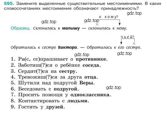 Условие номер 595 (страница 100) гдз по русскому языку 6 класс Баранов, Ладыженская, учебник 2 часть