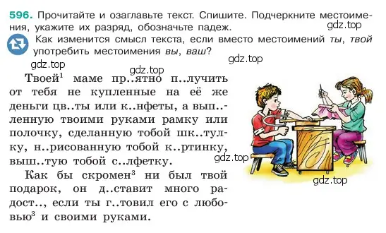 Условие номер 596 (страница 100) гдз по русскому языку 6 класс Баранов, Ладыженская, учебник 2 часть