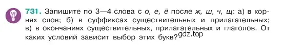 Условие номер 731 (страница 165) гдз по русскому языку 6 класс Баранов, Ладыженская, учебник 2 часть