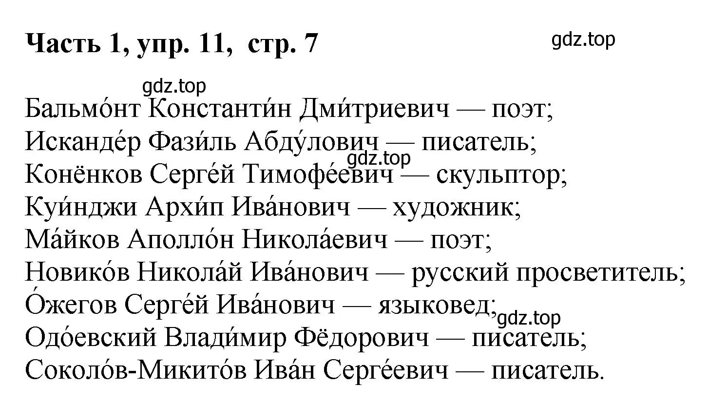 Решение номер 11 (страница 7) гдз по русскому языку 6 класс Баранов, Ладыженская, учебник 1 часть