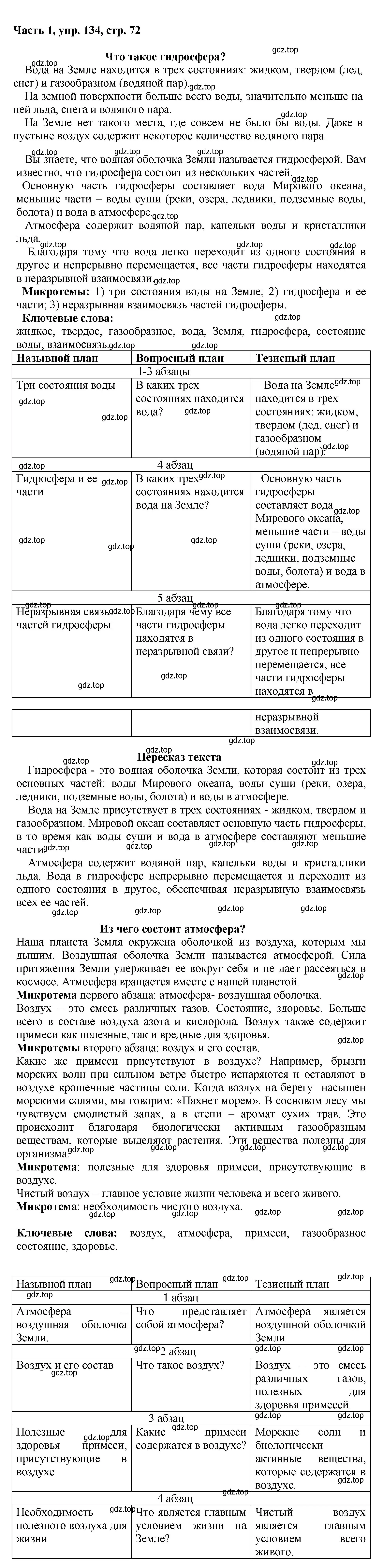 Решение номер 134 (страница 72) гдз по русскому языку 6 класс Баранов, Ладыженская, учебник 1 часть