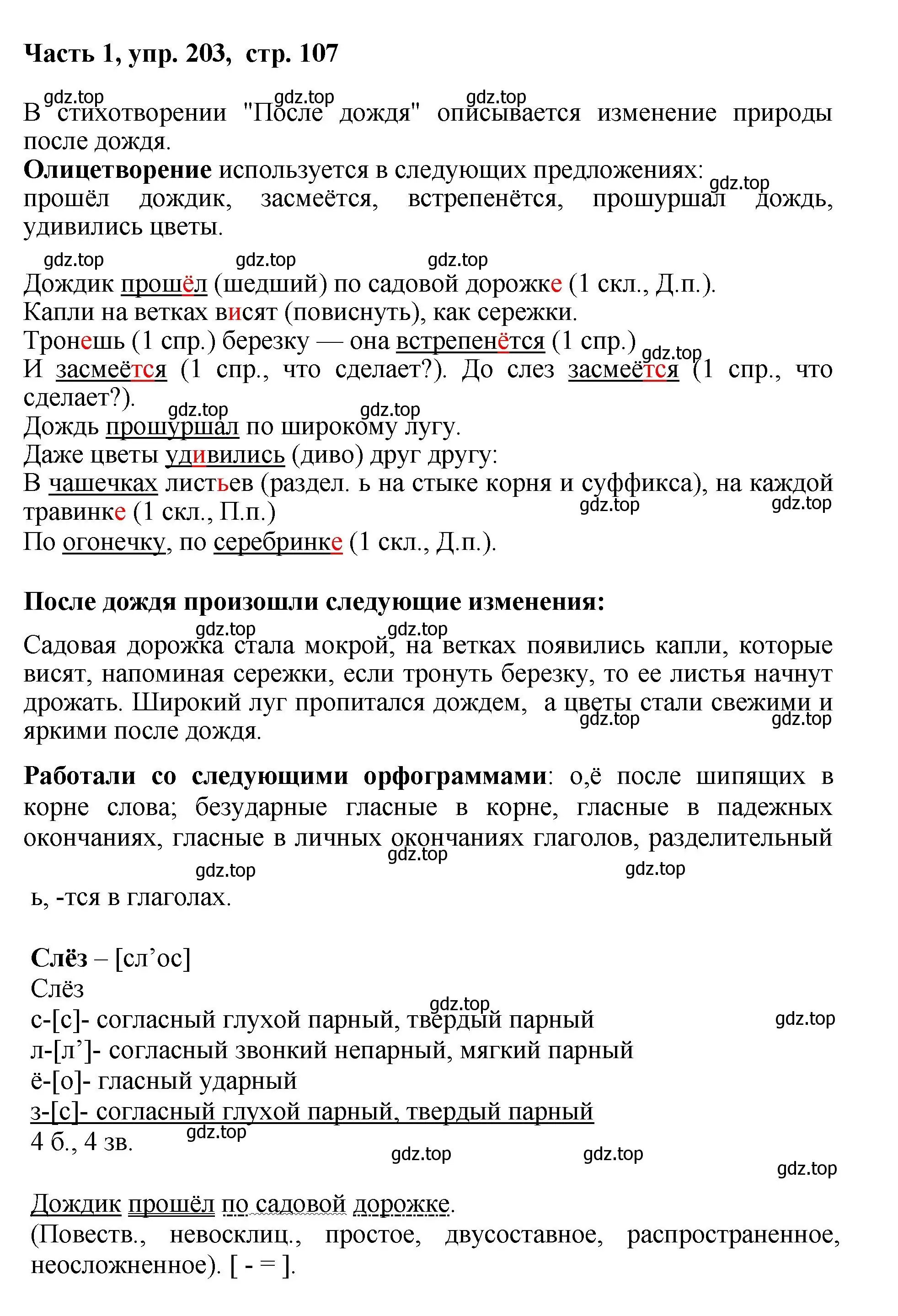 Решение номер 203 (страница 107) гдз по русскому языку 6 класс Баранов, Ладыженская, учебник 1 часть