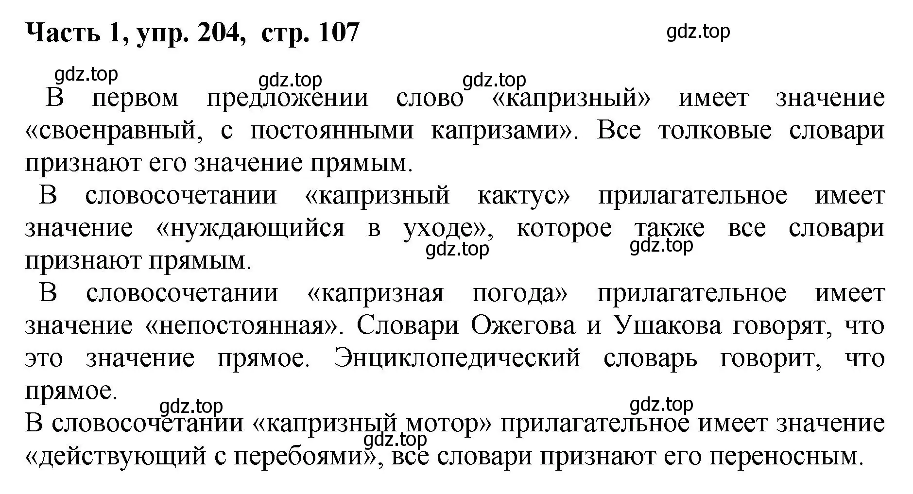 Решение номер 204 (страница 107) гдз по русскому языку 6 класс Баранов, Ладыженская, учебник 1 часть